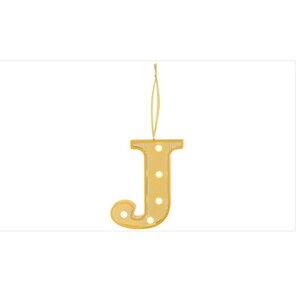 Ganz LED Light up Marquee Initial Ornaments Letters – Gold/J